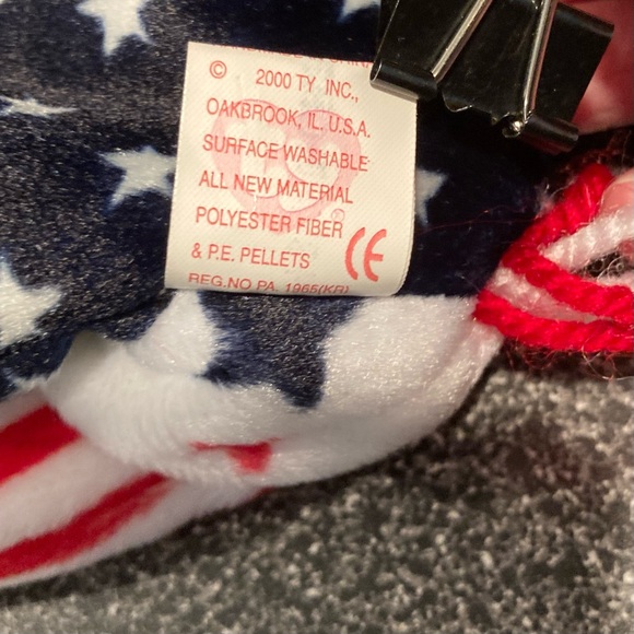 NWT Vintage "Lefty 2000” Beanie Baby. Date of birth 7/4/2000. Plastic tag holder - Picture 9 of 13